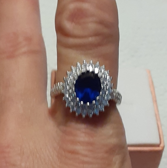 Sterling silver sapphire ring size 6, new - Picture 8 of 8